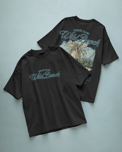 Wild Beach Baskılı Oversize T-shirt