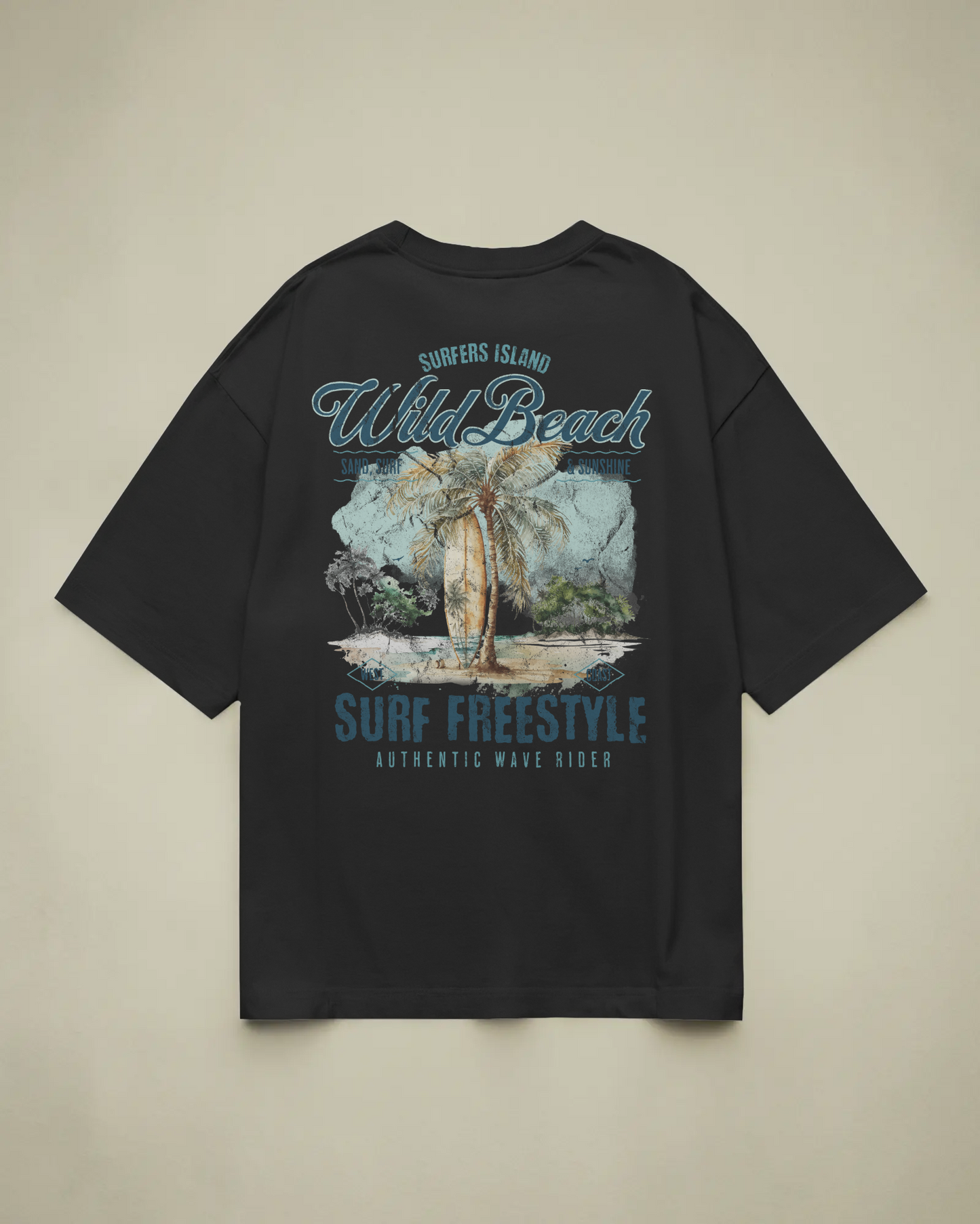 Wild Beach Baskılı Oversize T-shirt
