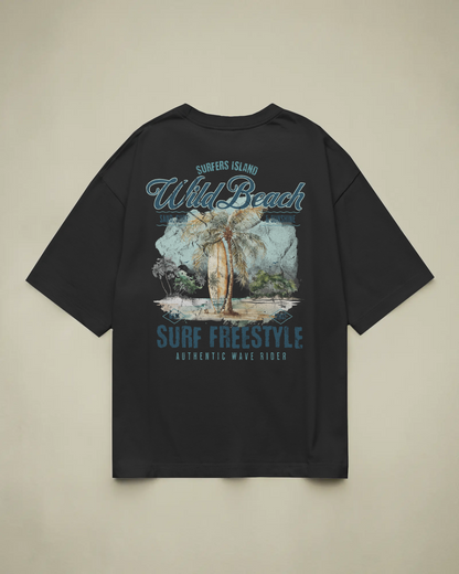 Wild Beach Baskılı Oversize T-shirt