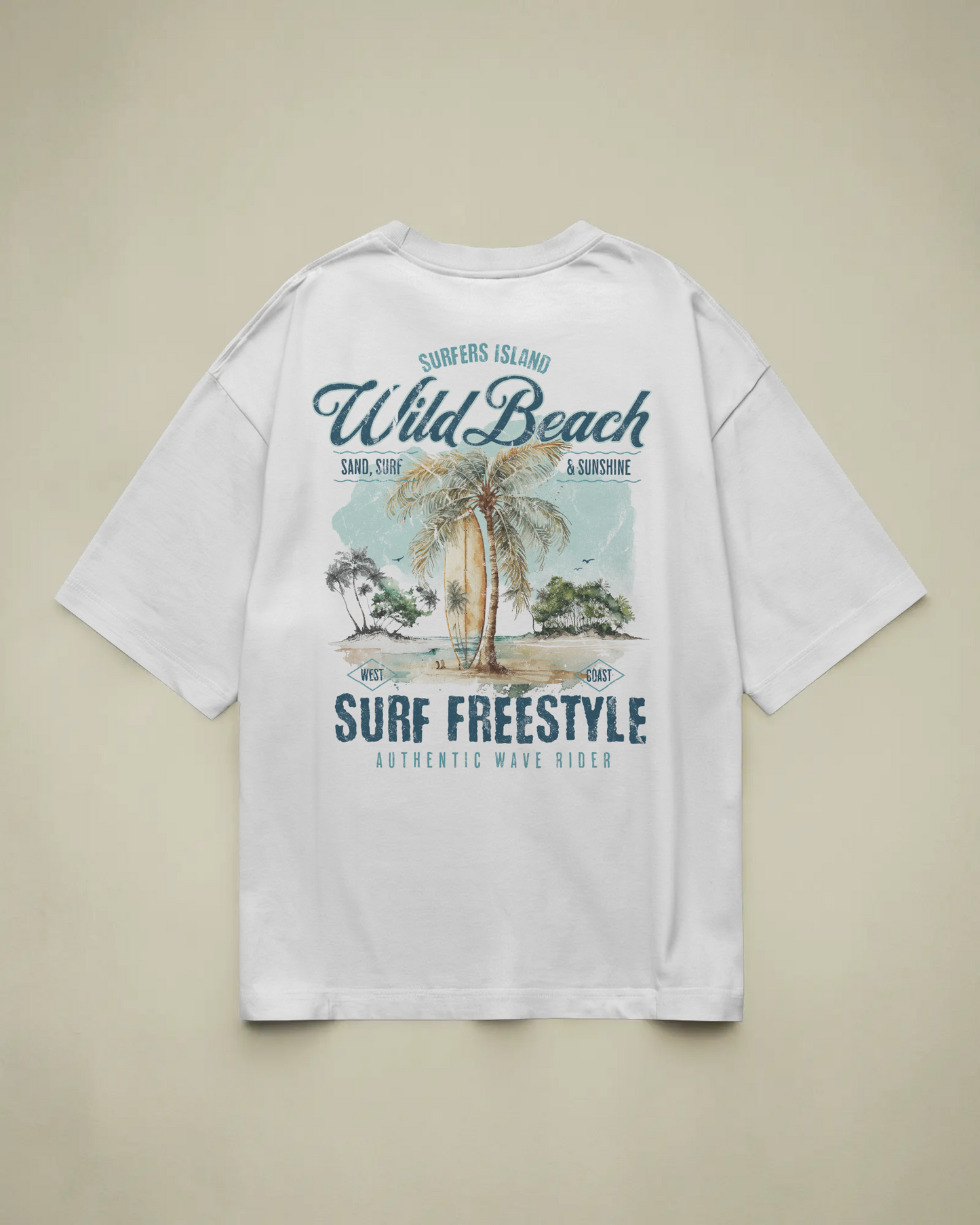 Wild Beach Baskılı Oversize T-shirt